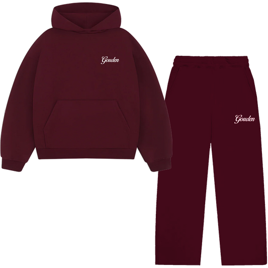 BURGUNDY HOODIE SET