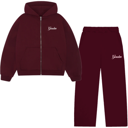 BURGUNDY JACKET SET