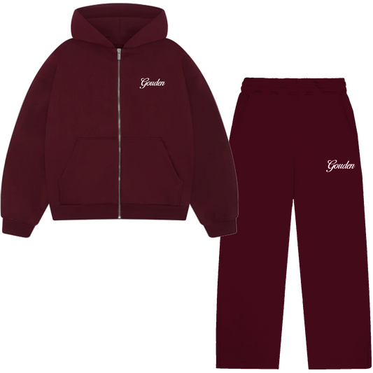 BURGUNDY JACKET SET